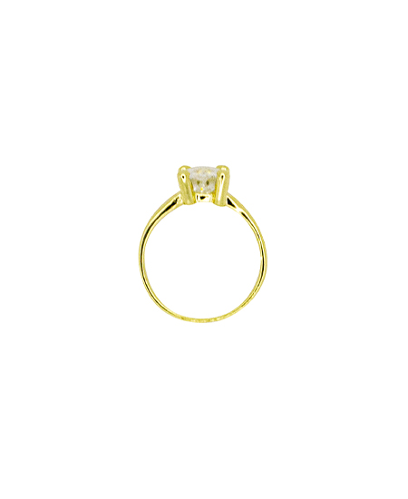 Anel Solitário com Zircônia Branca Quadrada Banhado a Ouro 18k - Imagem 2