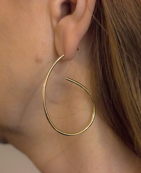 Argola Aberta Aro Fino Formato Oval
