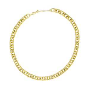 Colar Correntaria de Elos Duplos Banhado a Ouro 18k