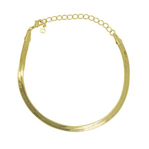 Pulseira Malha de Fita Banhada a Ouro 18k