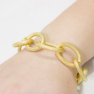 Pulseira Correntaria Elos Largos Trabalhados