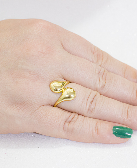 Anel Gota Banhado a Ouro 18k