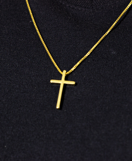 Corrente Masculina Banhada a Ouro 18k com Pingente de Crucifixo - Imagem 2
