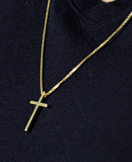 Corrente Masculina Banhada a Ouro 18k com Pingente de Crucifixo
