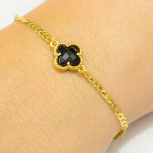 Pulseira Inspiração Van Cleef Trevo Preto