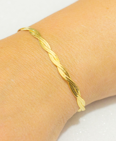 Pulseira Malha de Fita Torcida
